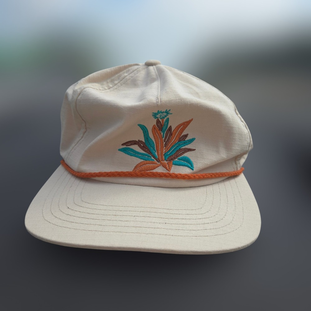 Howler Brothers Agave Floral Hat Cream GORP Embroidered Ripstop Roper Snapback